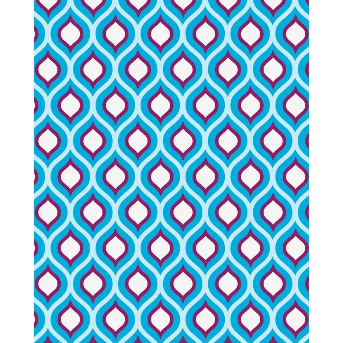 Purple & Blue Retro Waves Patterned Printed Backdrop