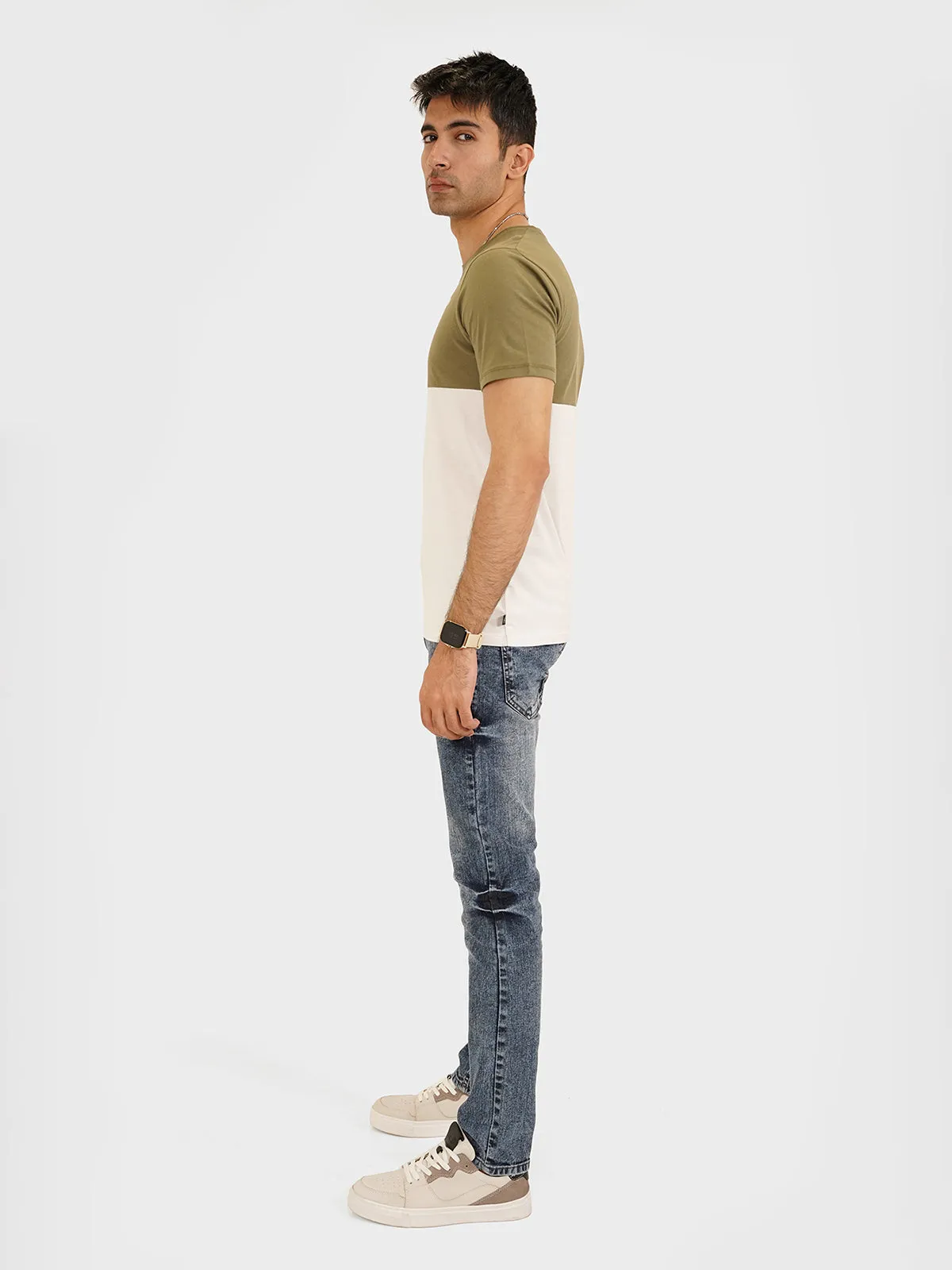 "CYPRIEN" Two Tone Slim Fit T-Shirt