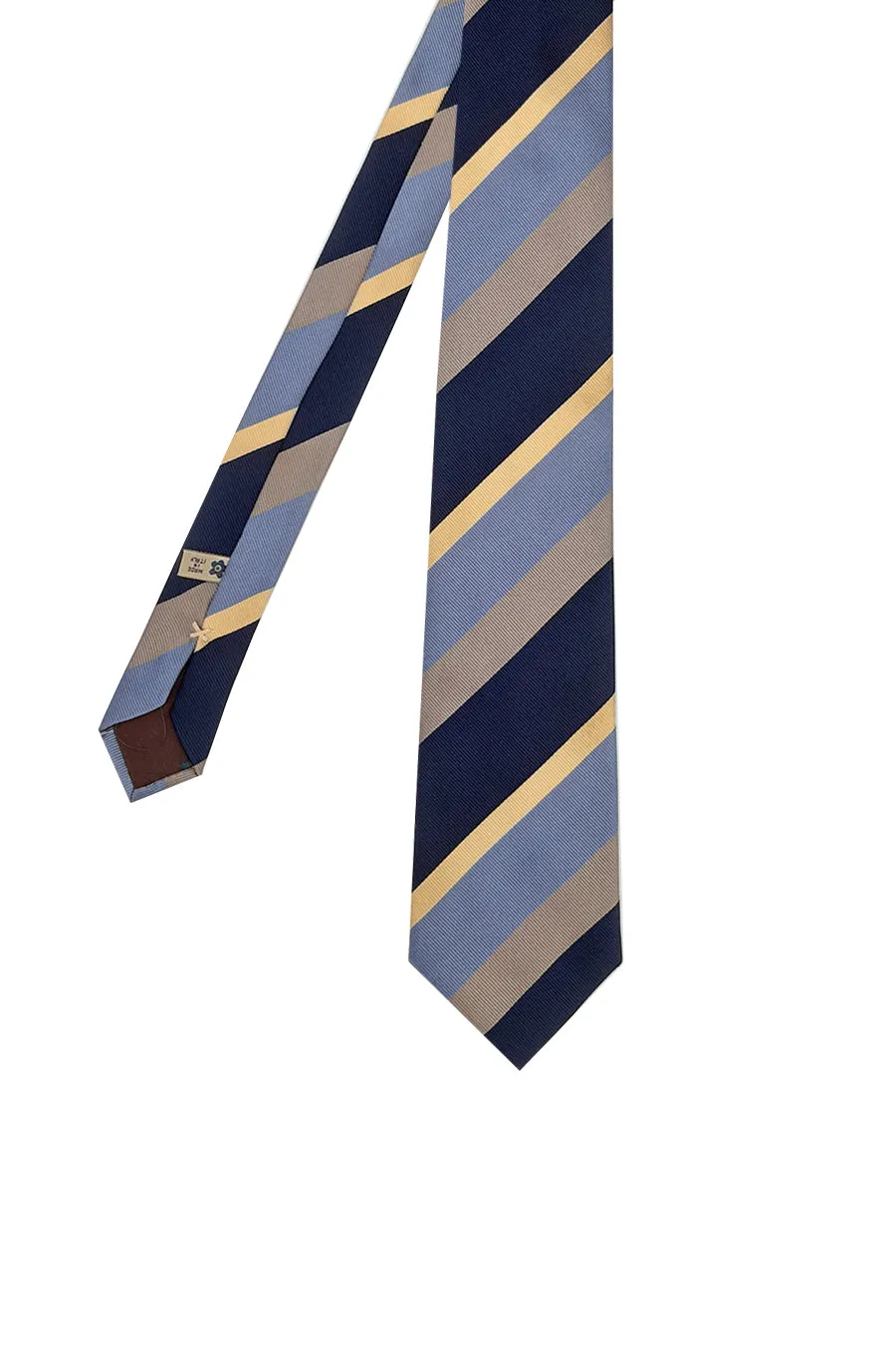 Regimental archive tie blue grey light blue and beige - Fumagalli 1891