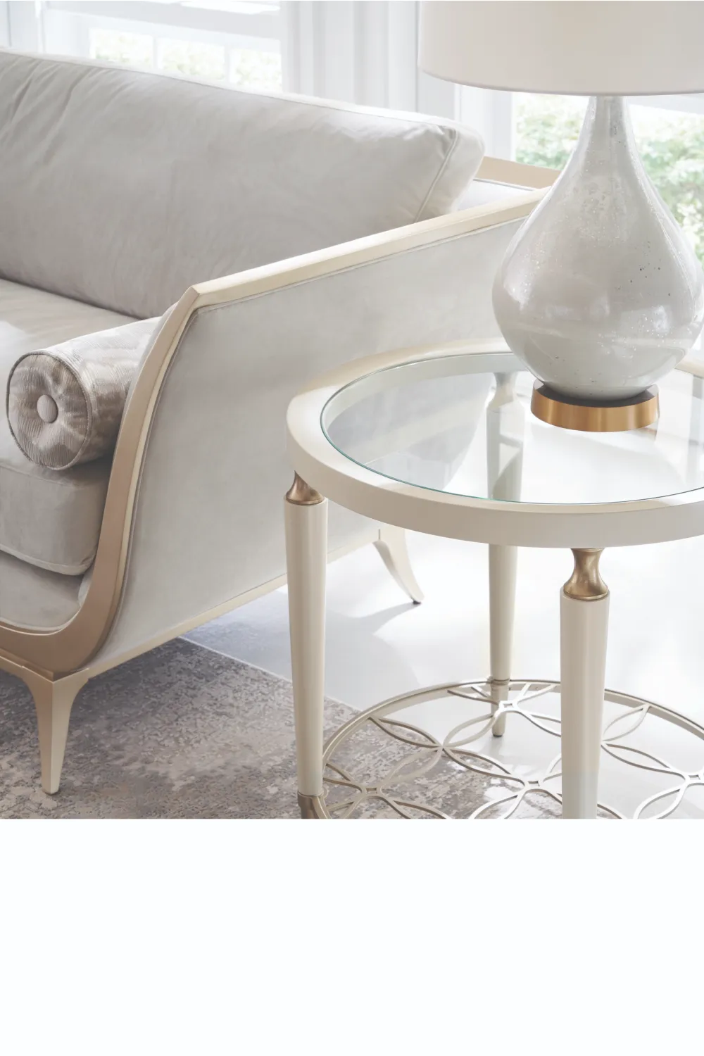 Round White Side Table | Caracole Oh So Charming