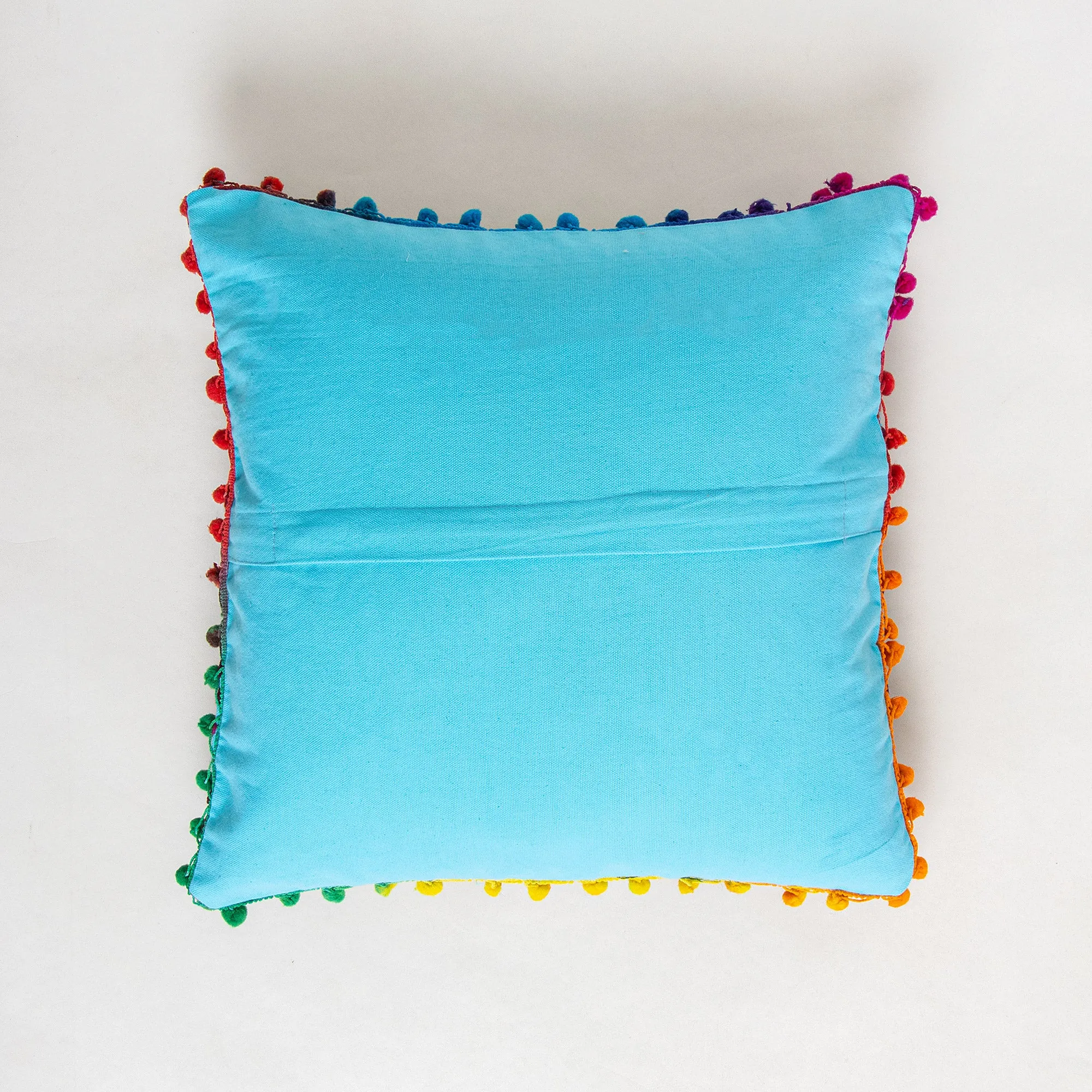 Sky Blue Cotton Hand Embroidered Cushion Covers