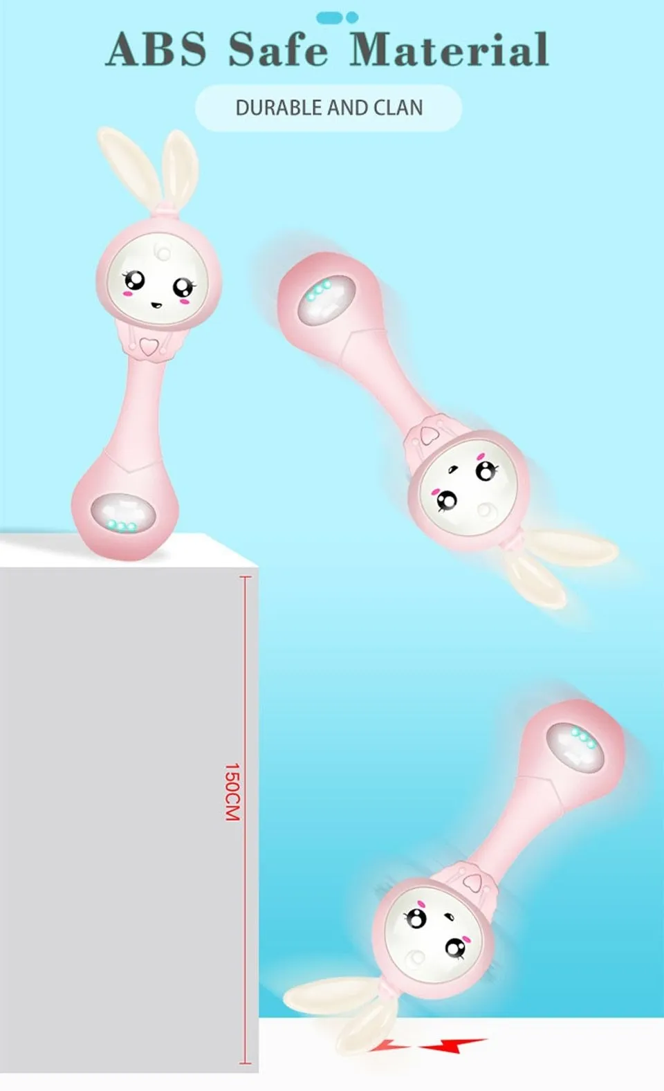 Sound & Light Bunny Rattle