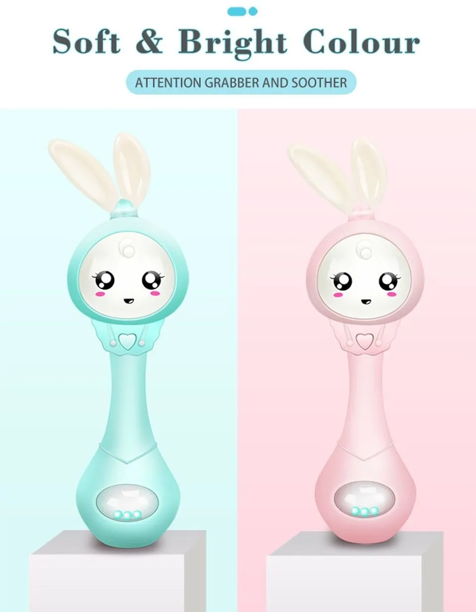 Sound & Light Bunny Rattle