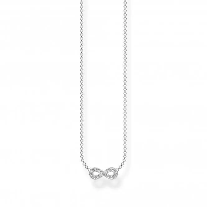 Sterling Silver White Infinity Necklace KE2124-051-14-L45V