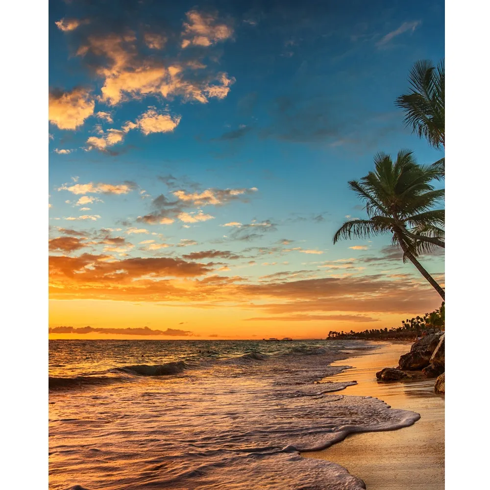 Sunset on the Beach Printed Backdrop