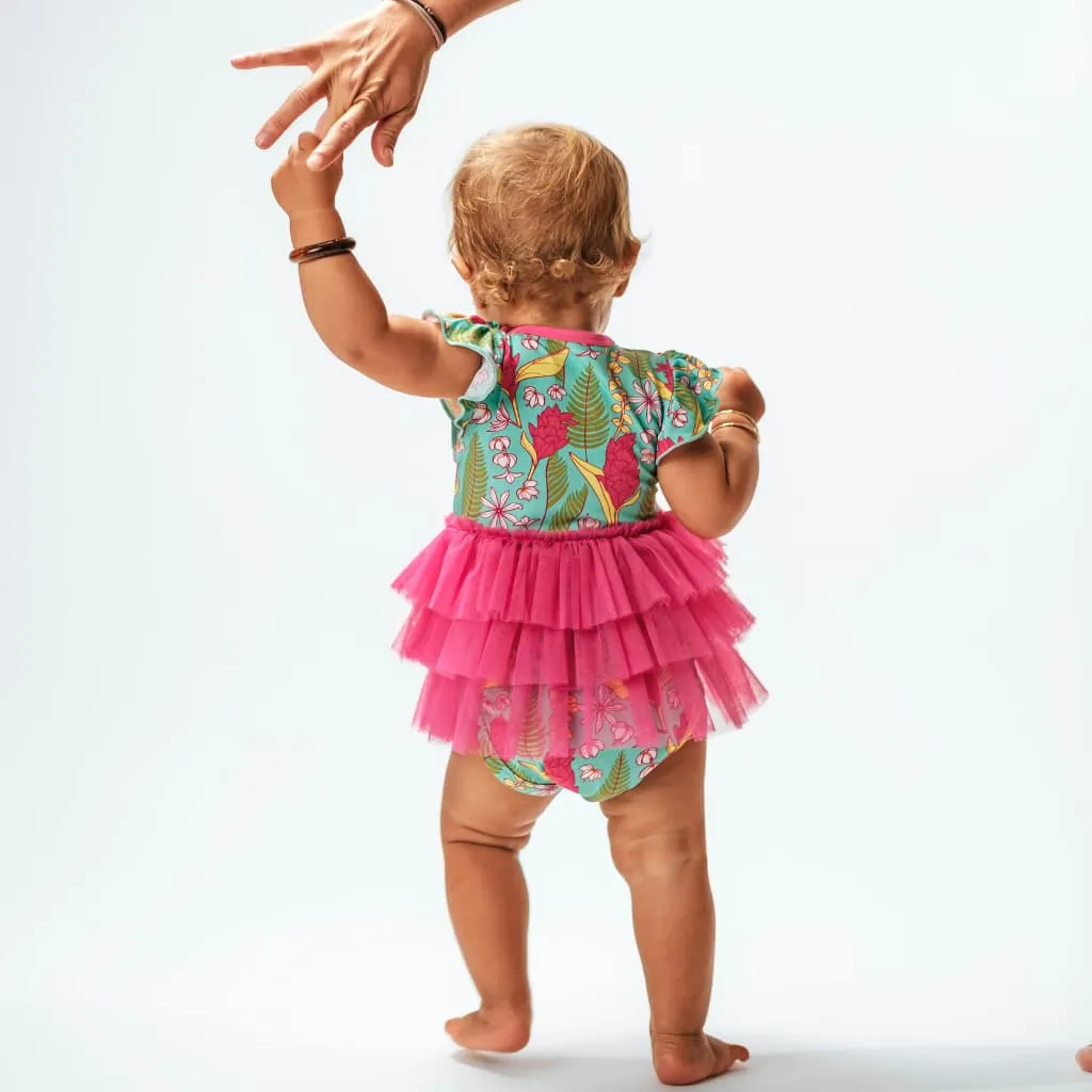 Tūtū's Garden Flutter Sleeve Tutu Onesie