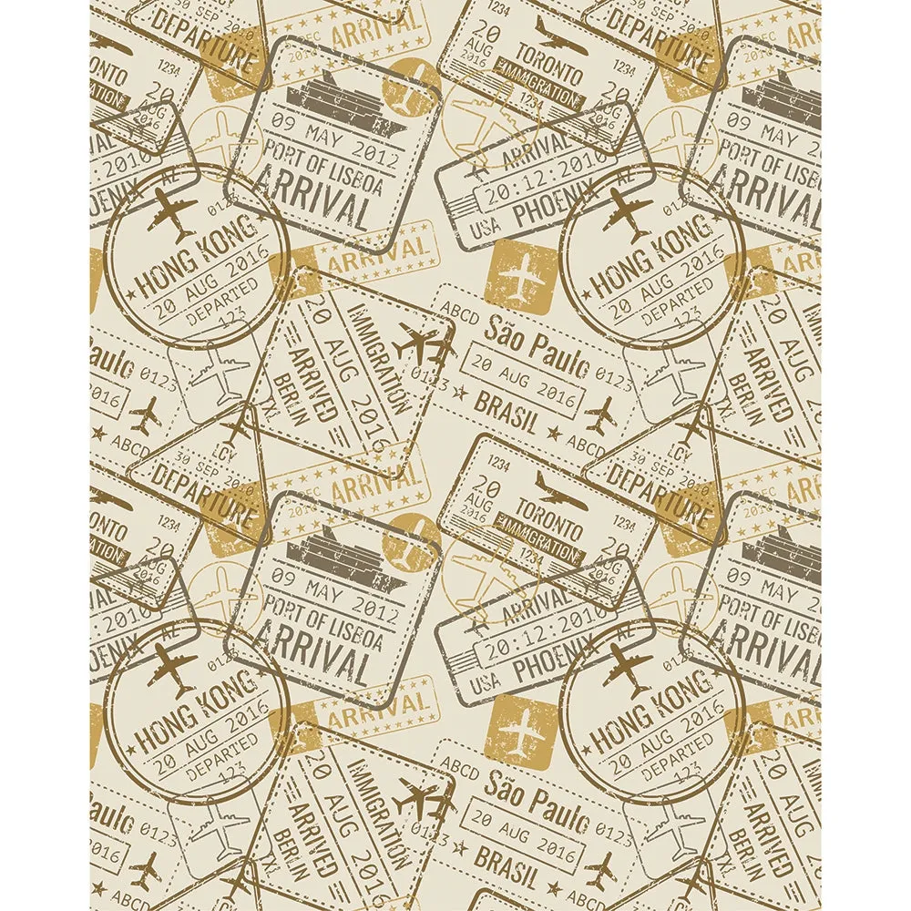 Visa Stamps Printed Backdrop
