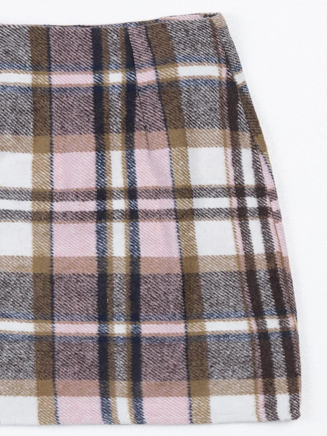 Women's Casual High Waist Plaid Skirt Bodycon Pencil Wool Mini Skirts